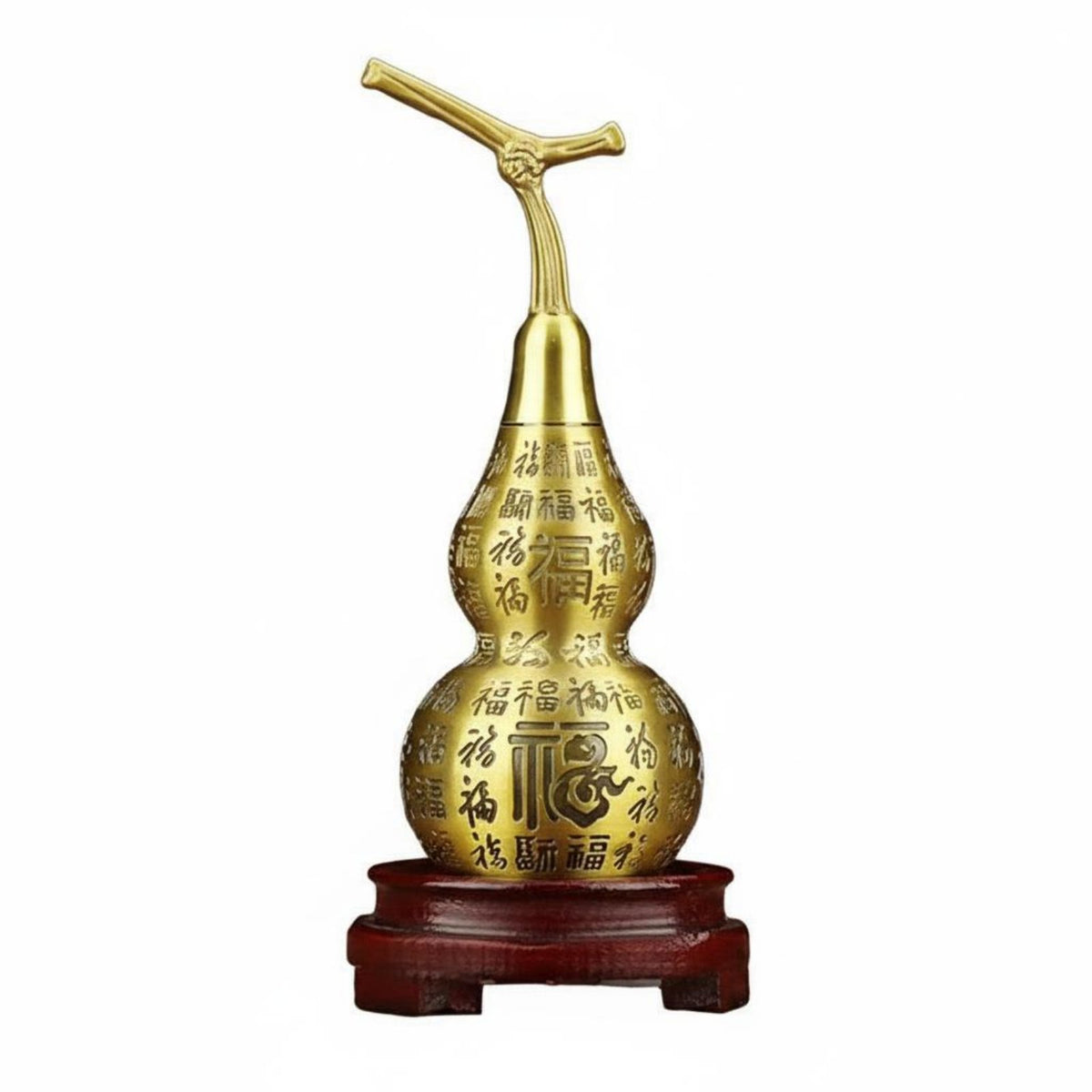 Brass Gourd Figurine Good Luck Symbol Feng Shui Hulu Ornament for Home Entrance
