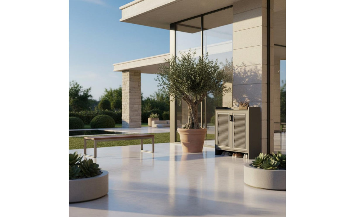 Waterproof Aluminum Shoe Cabinet Large Capacity Freestanding Shoe Storage Cabinet Formaldehyde-Complimentary Household Furniture Minimalist Design for Outdoor, Balcony