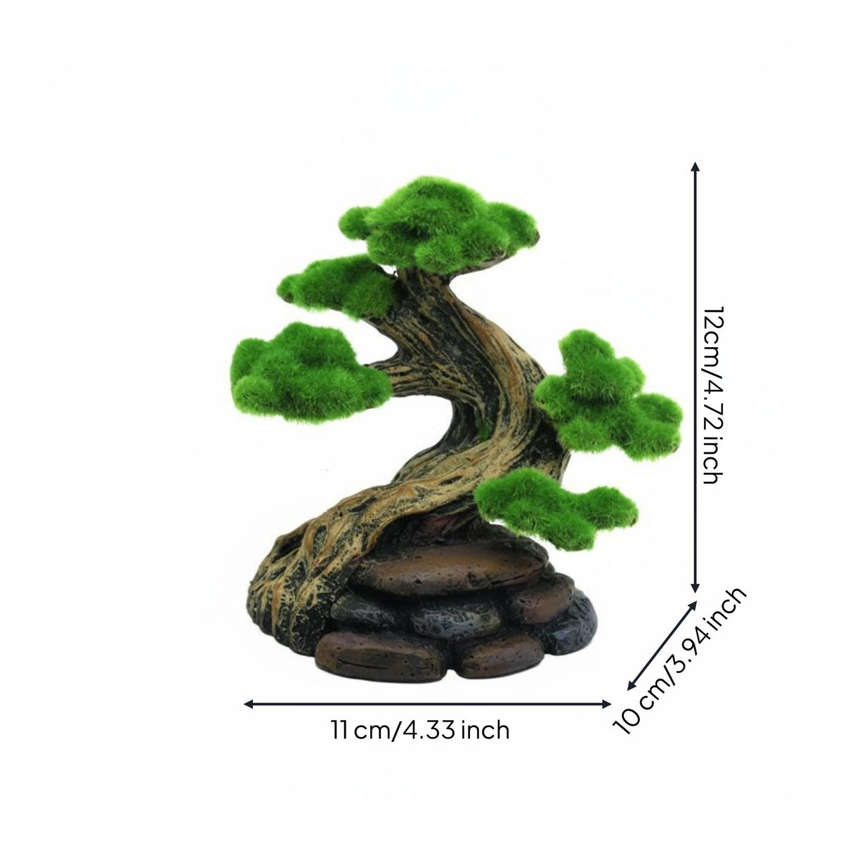 Resin Greenery Tree Ornament No Fading Aquarium Tree Stump Tank Landscape Decoration for Terrarium