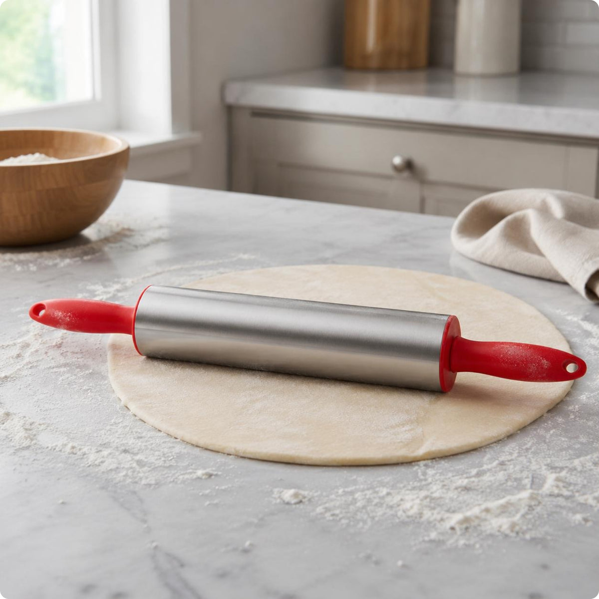 Stainless Steel Rolling Roller Long-Lasting Kitchen Tool Brushed Finish