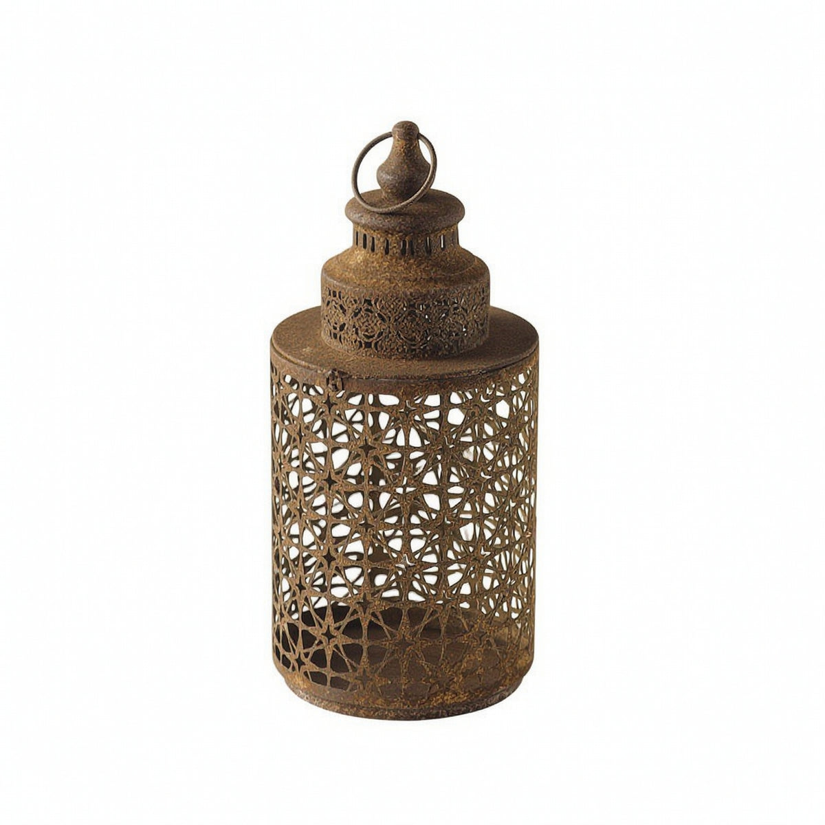 Iron Lantern with Loop Handle Vintage Candle Holder Industrial for Porch