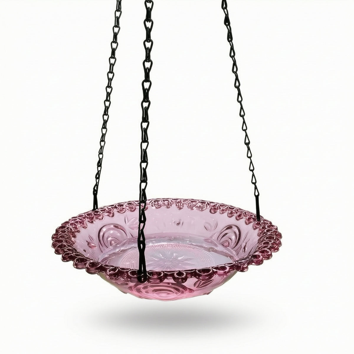Hanging Bird Bath Glass Water Bowl Garden for Yard