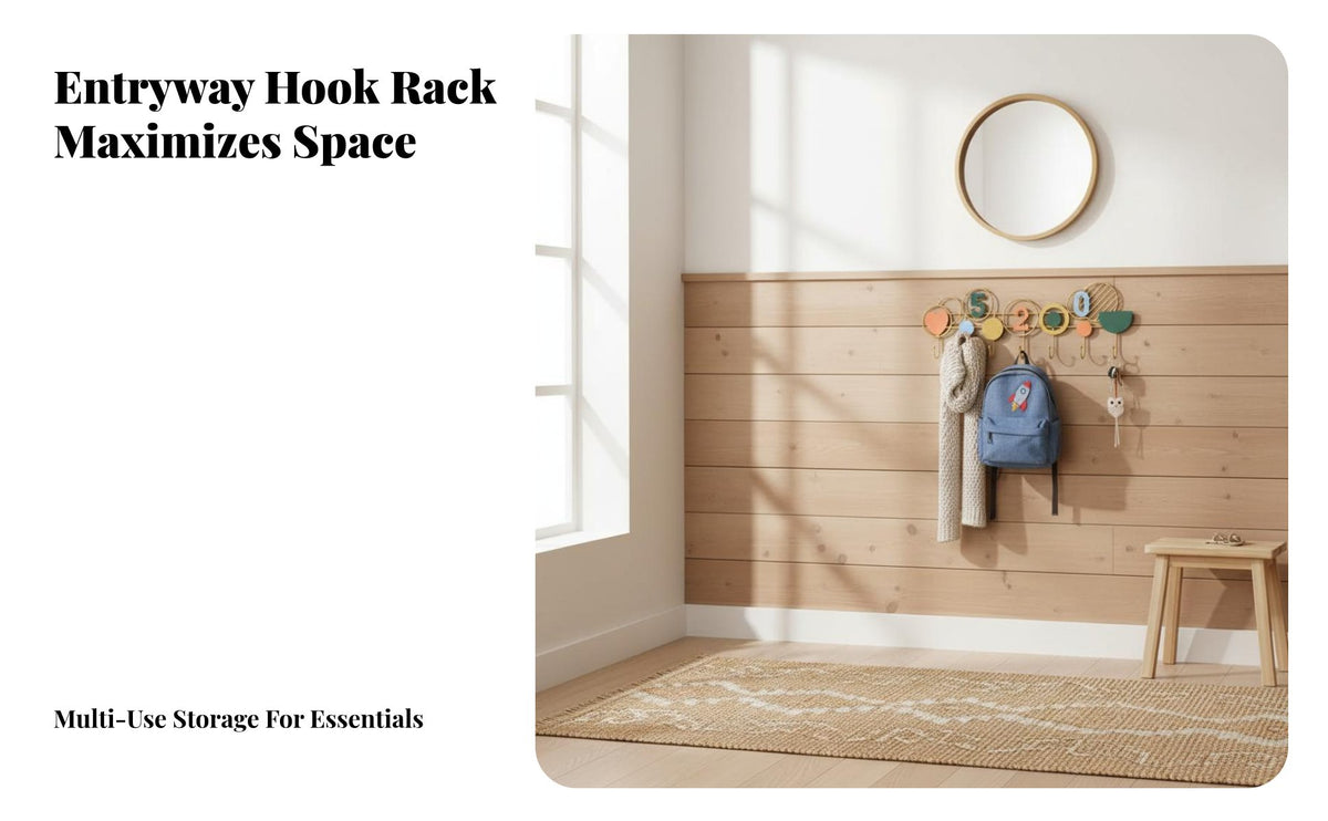 Multi Hook Wall Hanger No-Tool Installation Wall Mounted Coat Rack Easy to Install Metal Multi-Hook Hanger for Hallway