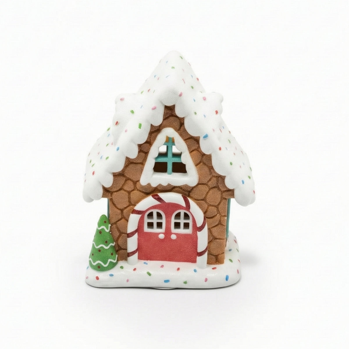 Storybook Cottage Figurine Hand-Painted Snowy Cottage Figurine Cute Ornament for Collectors, Festive Miniature Town, Mantel, Bookshelf