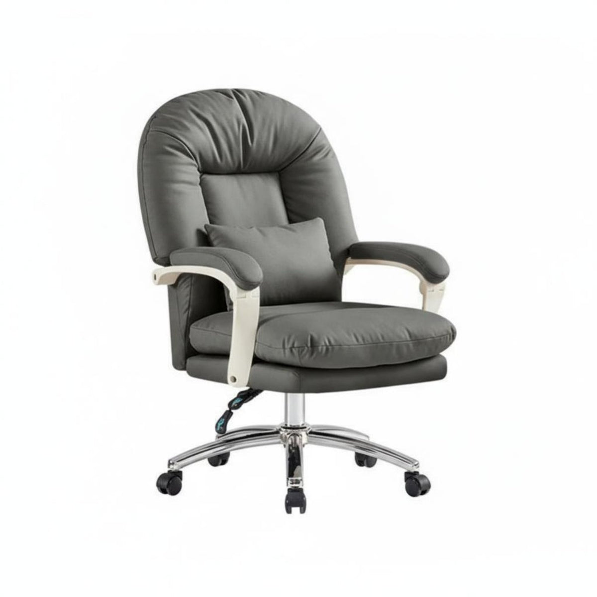 High-Spine Recliner with Footrest Adjustable Height Cushioned Reclining Chair with Footrest Support Effortless Rolling Casters