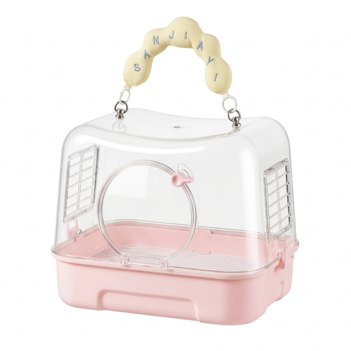 Bird Carrier with Transparent Shell Compact Bird Travel Cage Safe for Vet Visits
