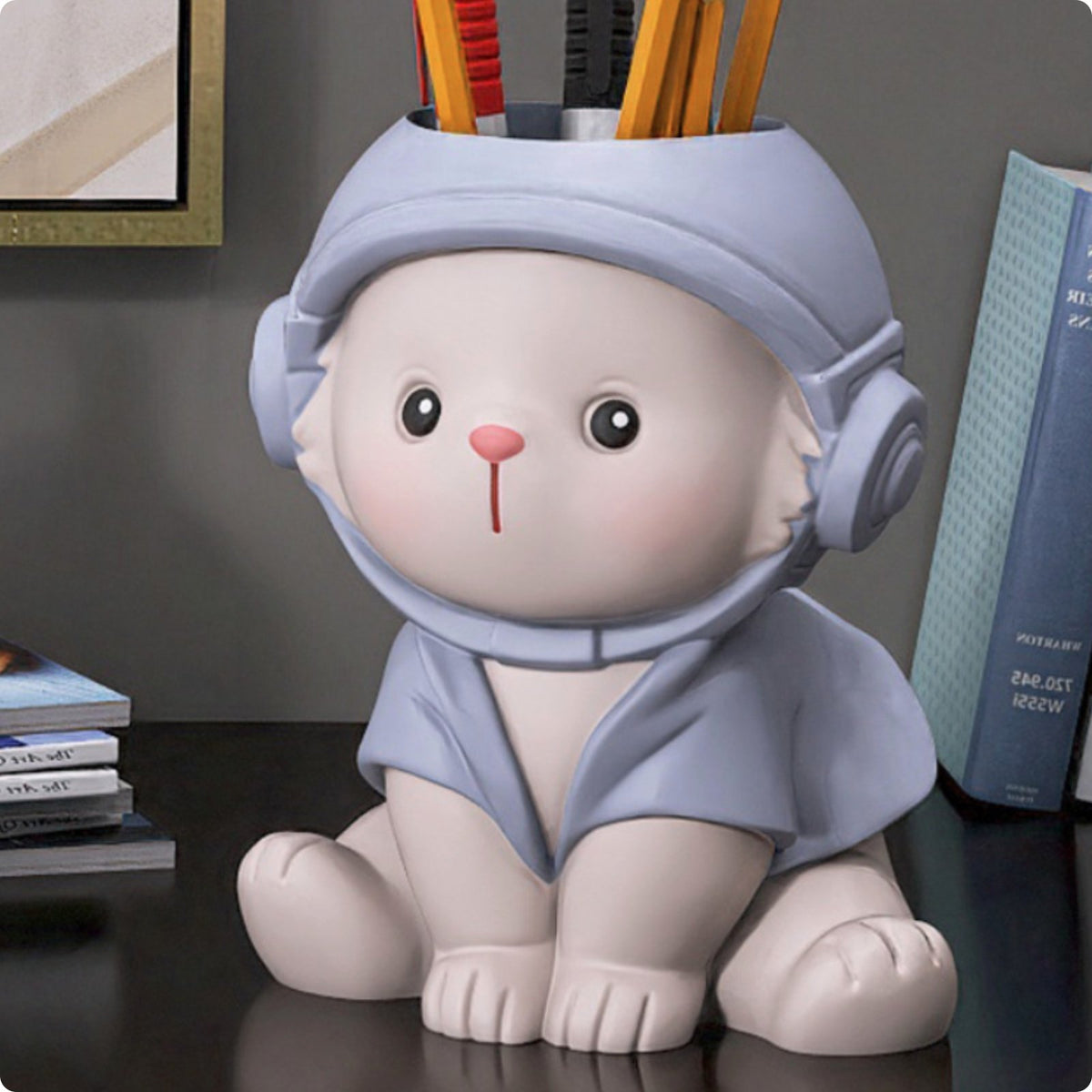 Cartoon Pen Holder Gift Idea Cute Desktop Organizer Resin for Office