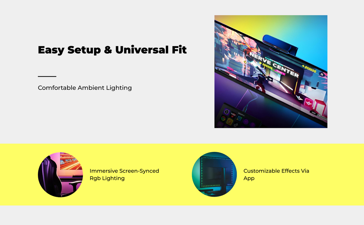 RGB USB light strip, music sync