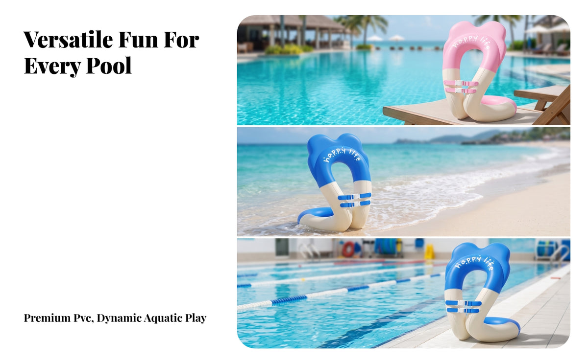 Buoyancy Vest with Seat | Double-Layer PVC Construction, Inflatable Swim Vest with Buckles, for Pool