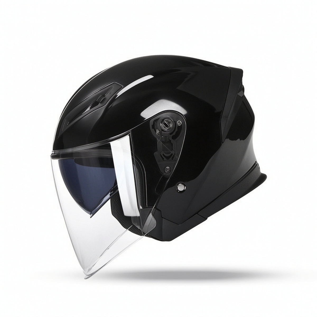Half-Style Motorcycle Helmet Glossy Motorcycle Helmet with Face Visor Streamlined Detachable Liner for Commuters