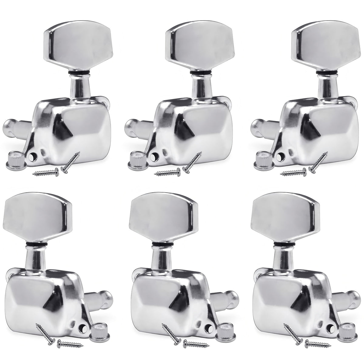 1:15 Ratio 6-Piece Semi-Enclosed Guitar Tuning Pegs for Acoustic and LP Electric Guitars