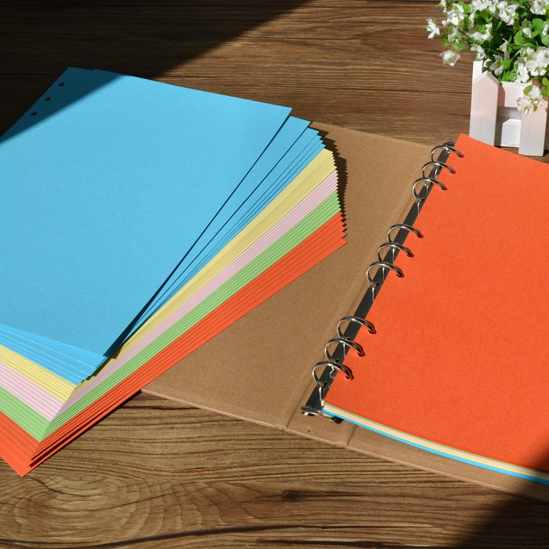 B5 9-Hole Loose Leaf Notebook Refills Kraft Black Cardboard DIY Scrapbook Inserts
