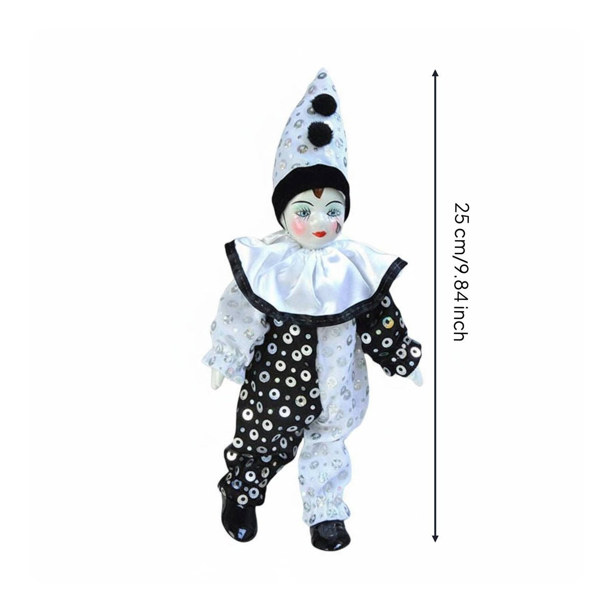 Ceramic Clown Doll Souvenir Gift Porcelain Clown Doll Art Piece for Collectors