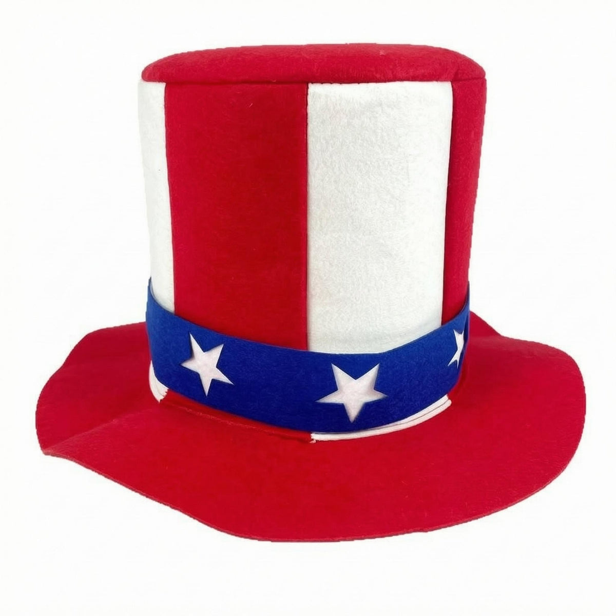 Patriotic Top Hat Star Band Felt Top Hat Cylindrical Crown