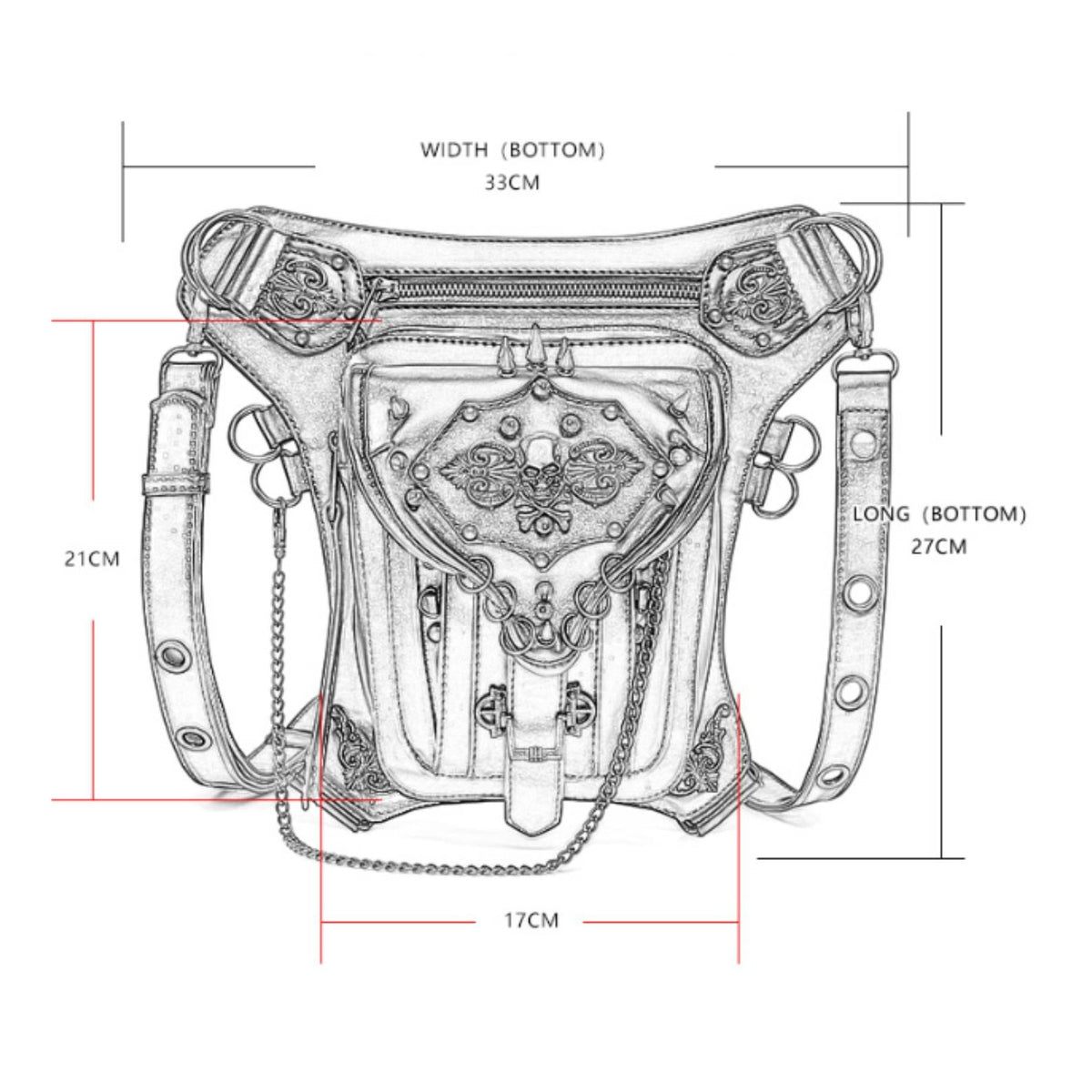 Steampunk Thigh Bag Vintage Aesthetic Steampunk Drop Leg Bag Adjustable Straps