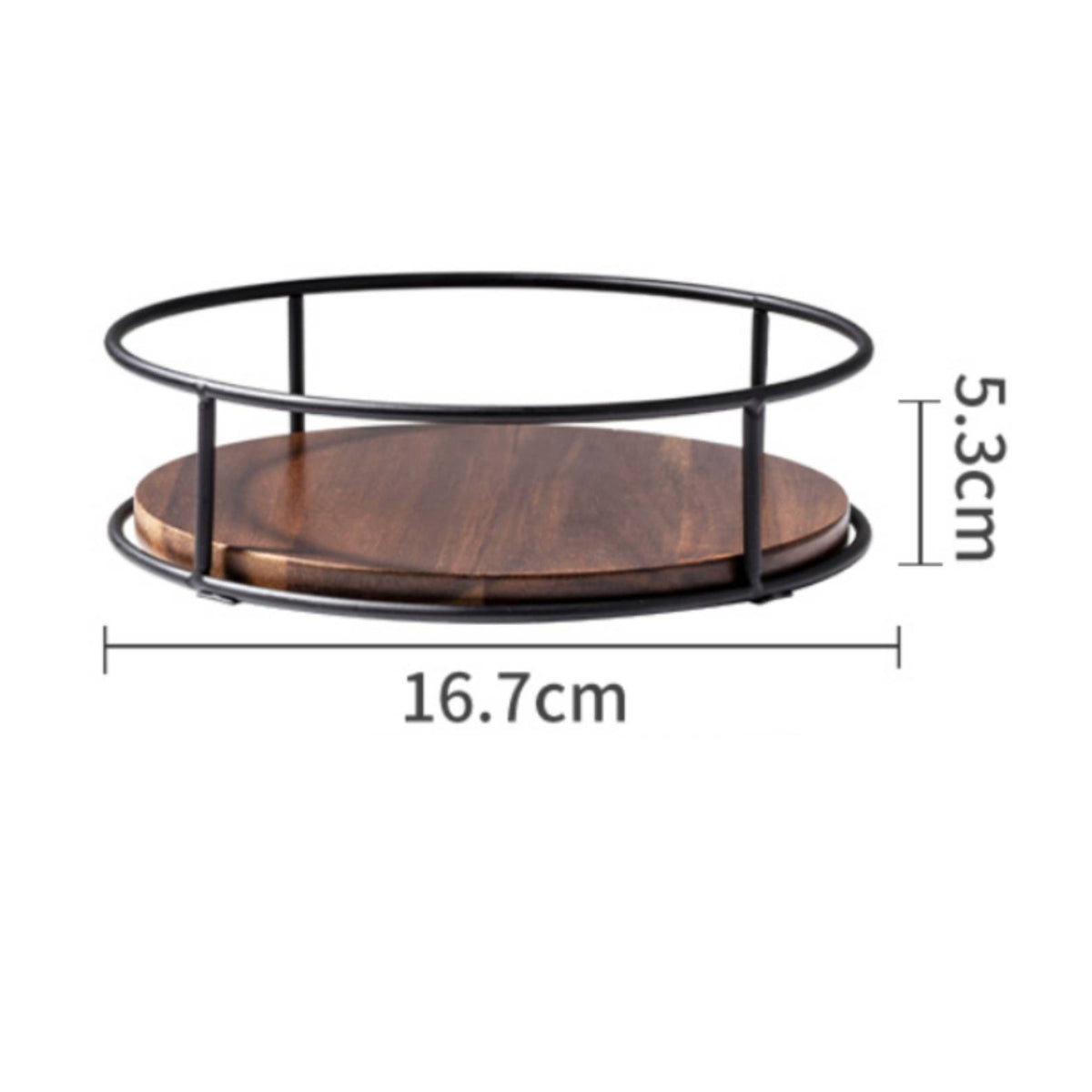 Rotating Condiment Tray 360-Degree Rotation Rotating Tray Organizer Black Metal