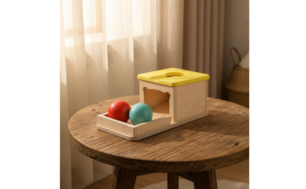 Developmental Shape Sorting Toy Box Multi-Functional Object Permanence Box Early Learning Educational for Toddlers, Babies, Parents, Playroom, Nursery, Classroom