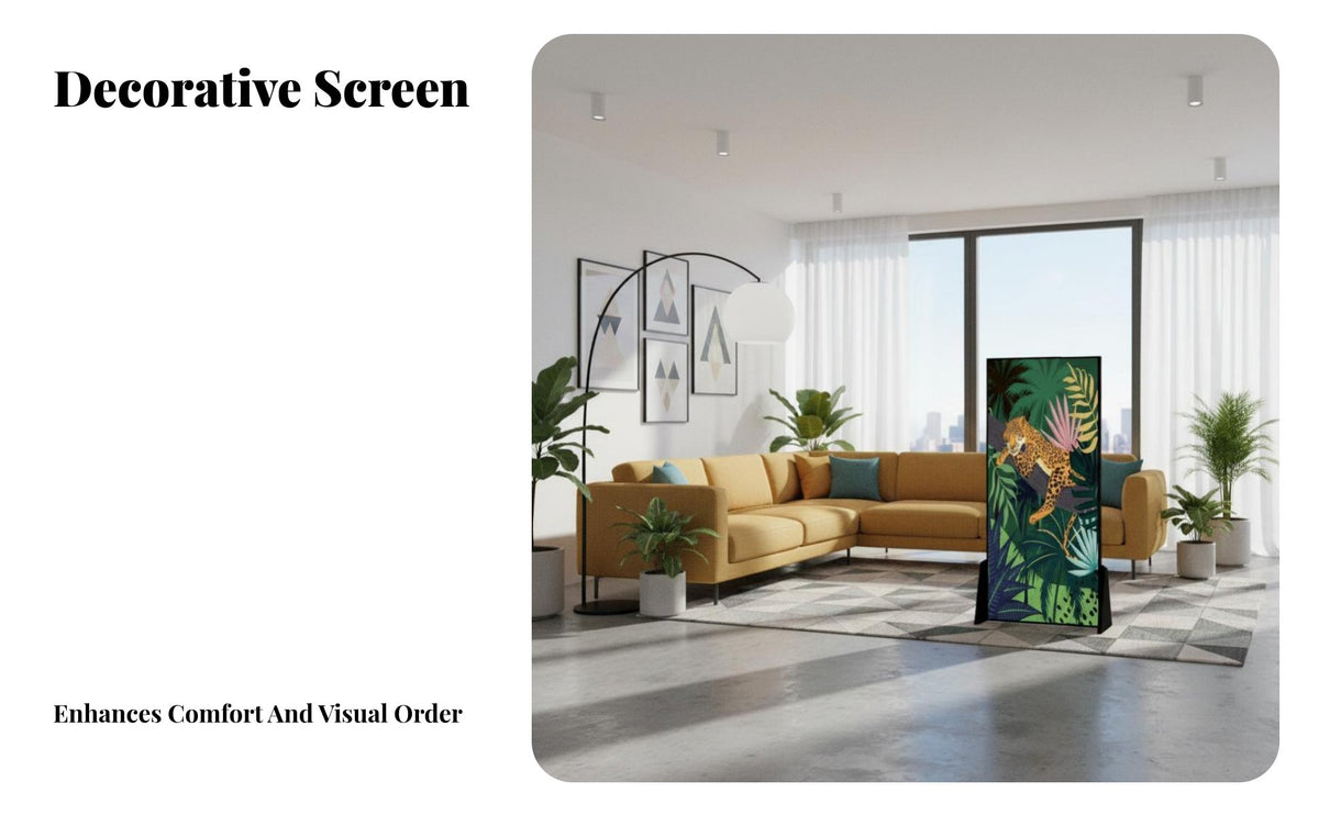 Floor-Standing Freestanding Art Partition Vintage & aesthetic Folding Screen Colorful Design Room Divider Artistic Statement Piece for Interior Designers, Studio Dwellers, apath fromice Workers, Entrypath, Bedroom, Restaurant