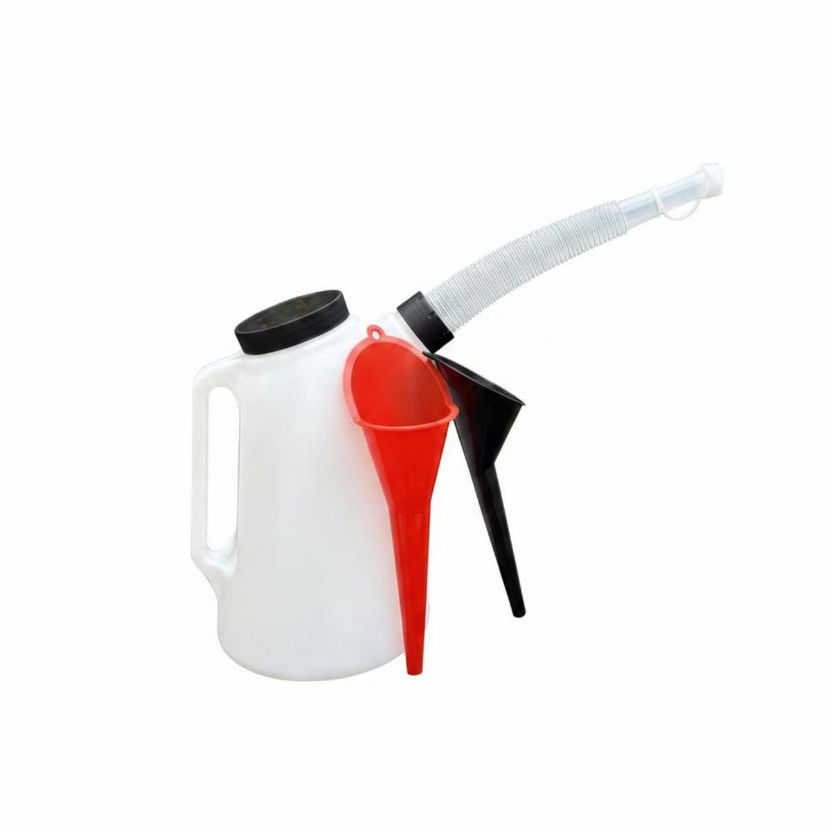 Oil Jug with Spout Corrugated Oil Filler Jug Wide-Opening Dispenser for Garage, Workshop