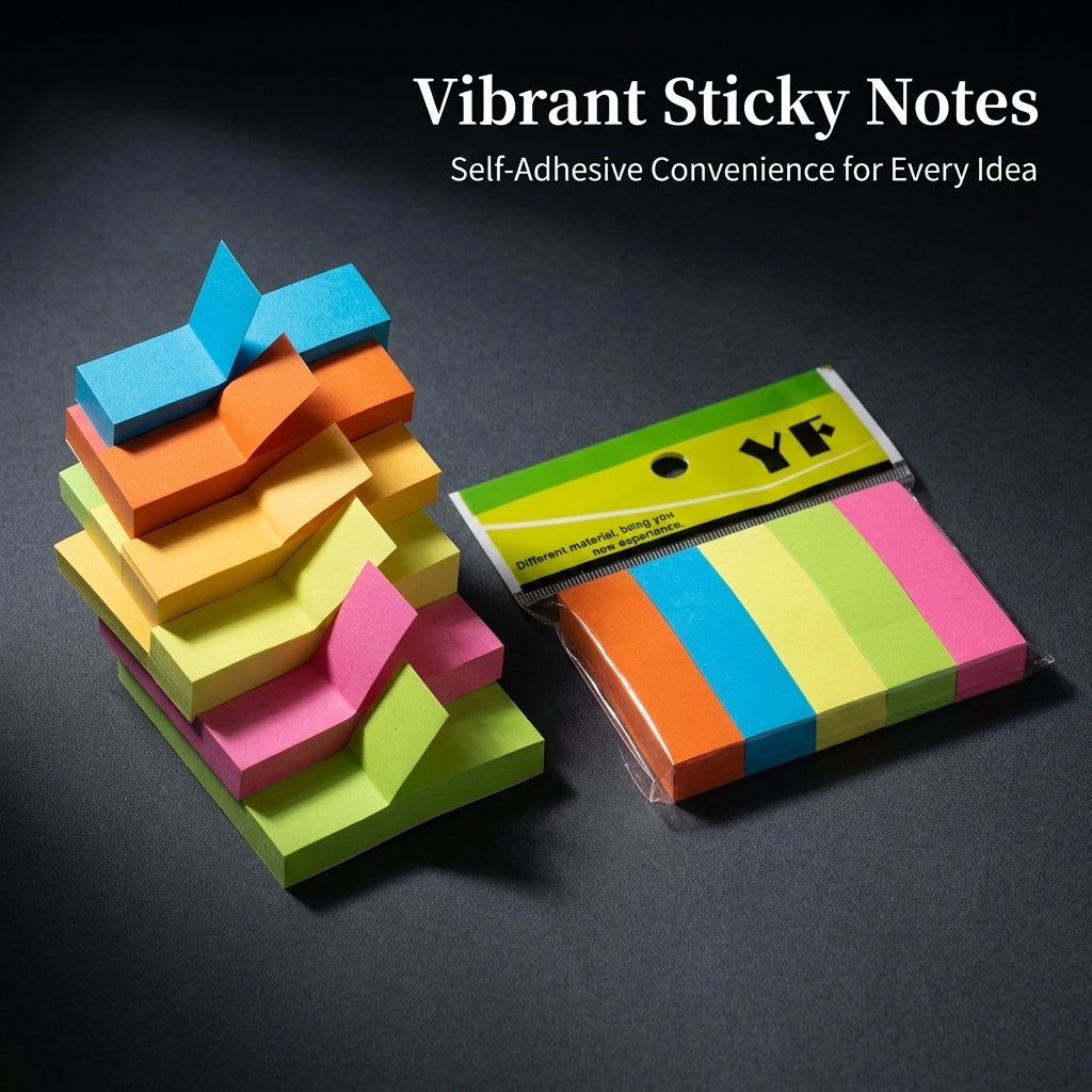 Sticky Notes Colorful Self for Office and Students, Multicolor Index Tabs for Note Taking, Employee Appreciation Gifts