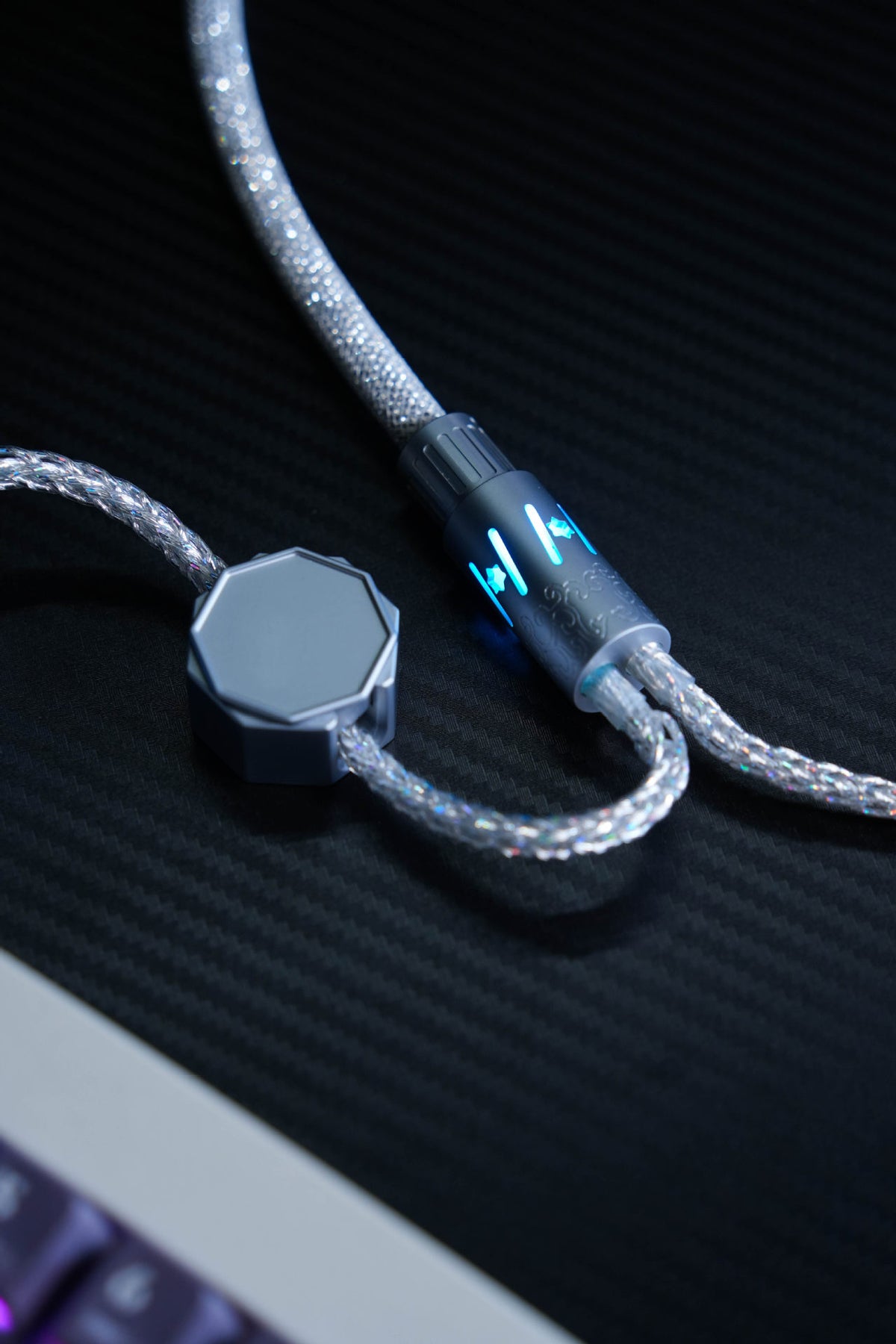 JKDK HMLAB Black-Gold Edition Mechanical Keyboard Cable with Dual Connectors, 8K Support