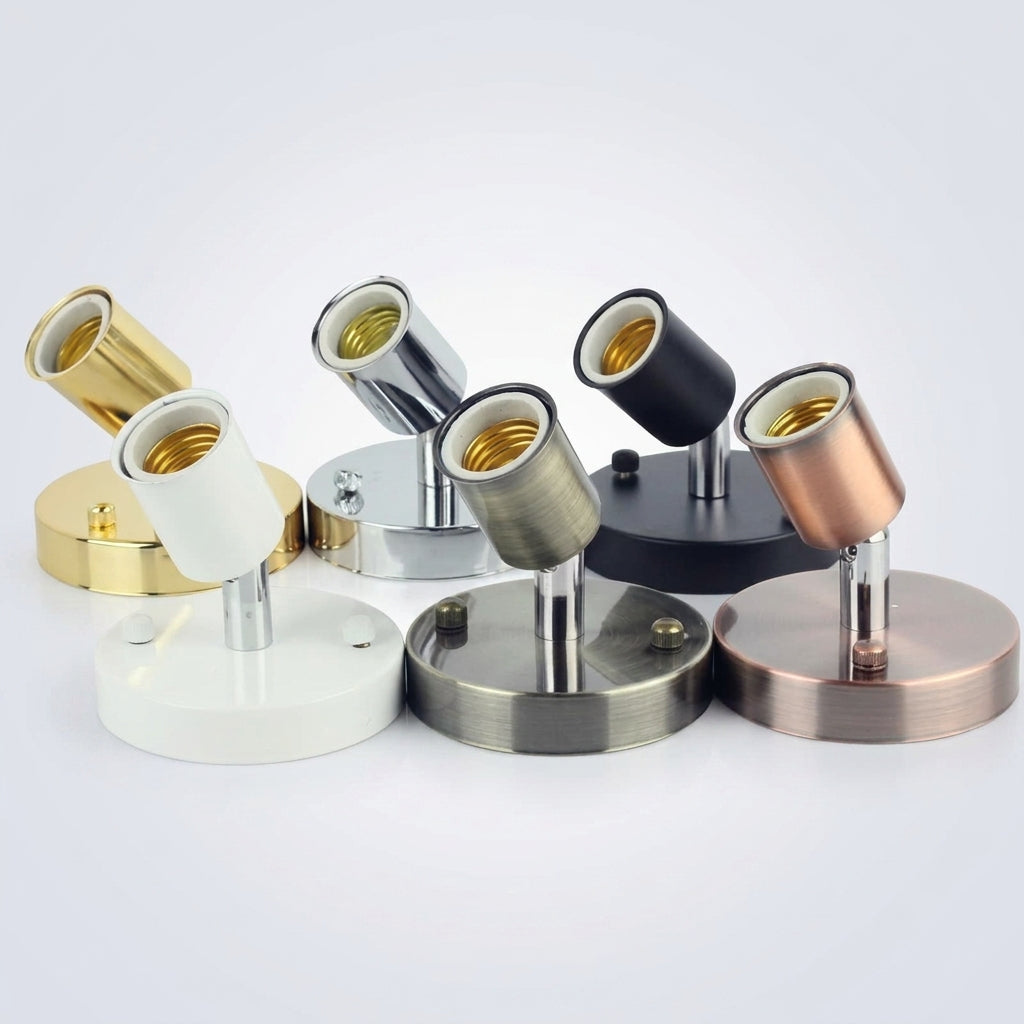 Light Fitting with Adjustable E27 Lamp Holder for Ceiling Pendant, Heat Resistant Aluminum Bulb Holder, 90-260V E27 Lamp Base, Bronze Finish