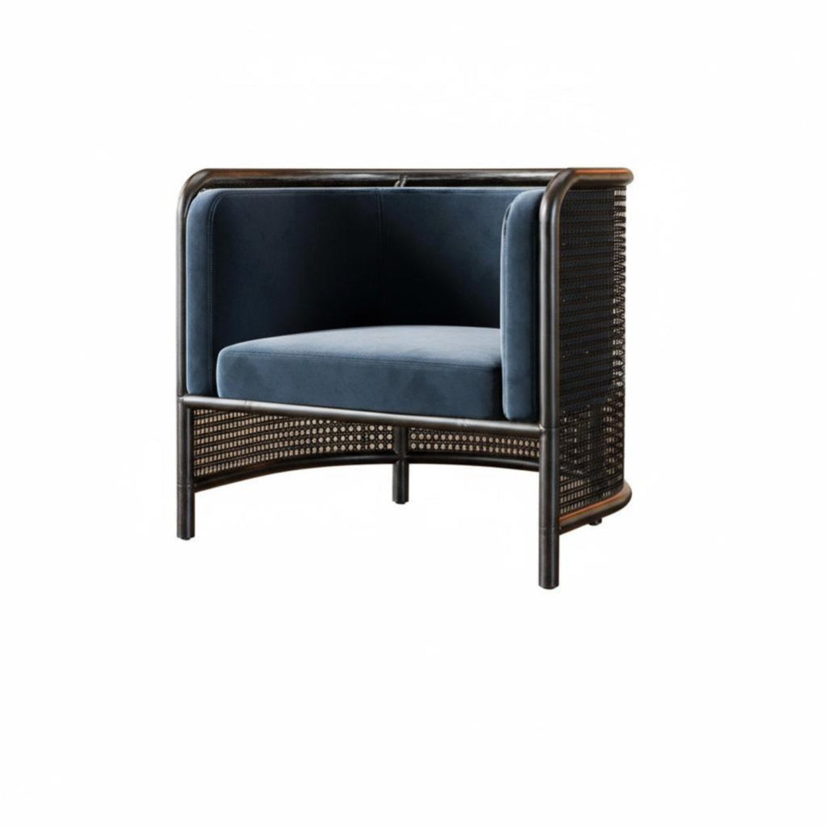 Wooden Frame Woven Chair Retro Aesthetic Accent Seating Centuryera Modern Design Sturdy Construction for Homeowners