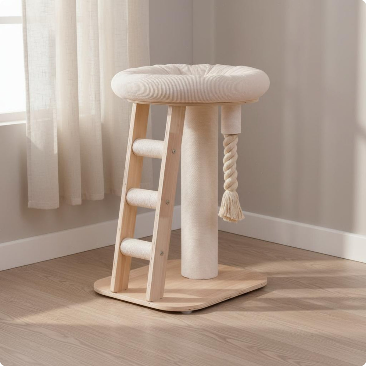 Feline Tree with Hammock Space Saving Pet Furniture Soft Perch