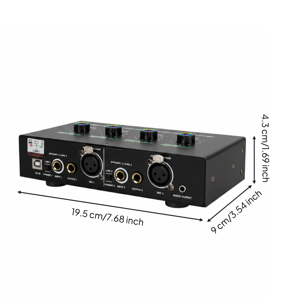 Reverb Mic Amplifier Metal Shell 48V Spirit Power Preamp Compact for Podcasters