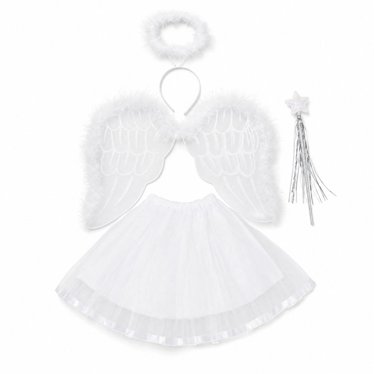 4 Pieces Angel Wings Circlet Headband and Wand Set Comfortable for Toddlers