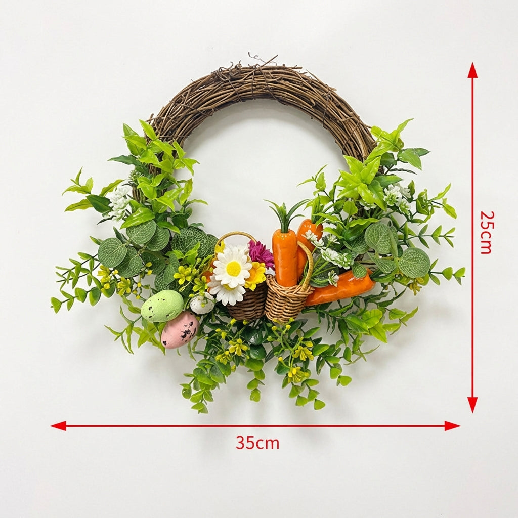 Easter Egg Wreath Lively Colors Artificial Easter Wreath Versatile Colorful Egg Flower Garland for Holiday Decorators, Indoor, Living Room, Fireplace