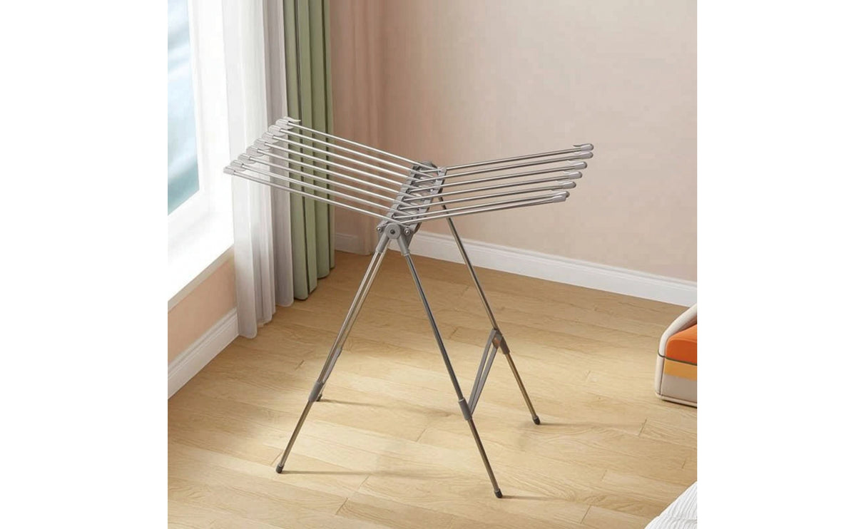 Foldable Clothes Drying Rack Stainless Steel Laundry Drying Rack Collapsible Laundry Airer Space-Saving for Apartment Dwellers, Apartments
