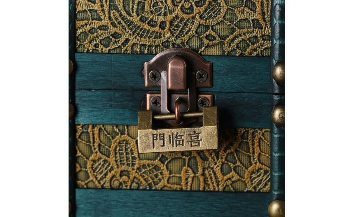 Decorative Storage Chest Movie Prop Floral Decorative Box Vintage Trinket Box Hinged Lid Wooden Treasure Chest Multipurpose