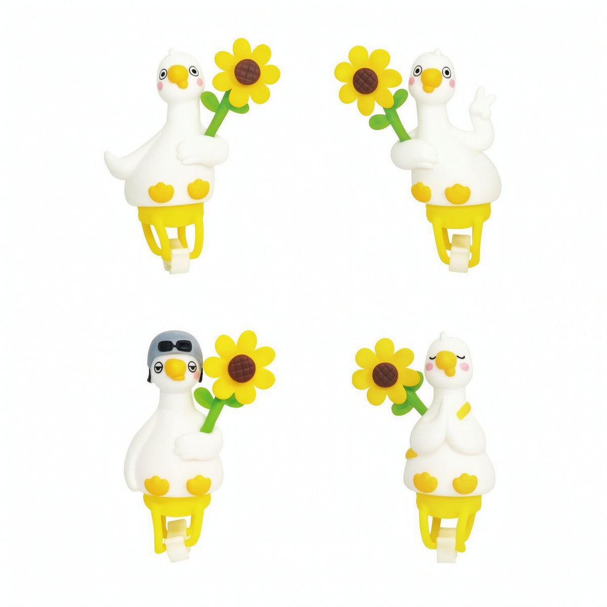 4 Pieces Duck Ornament with Clip Lightweight Duck Handlebar Accessory Playful Decoration for Kids