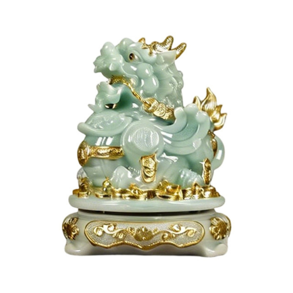 Jade Pixiu Figurine Housewarming Gift Feng Shui Wealth Ornament for Living Room