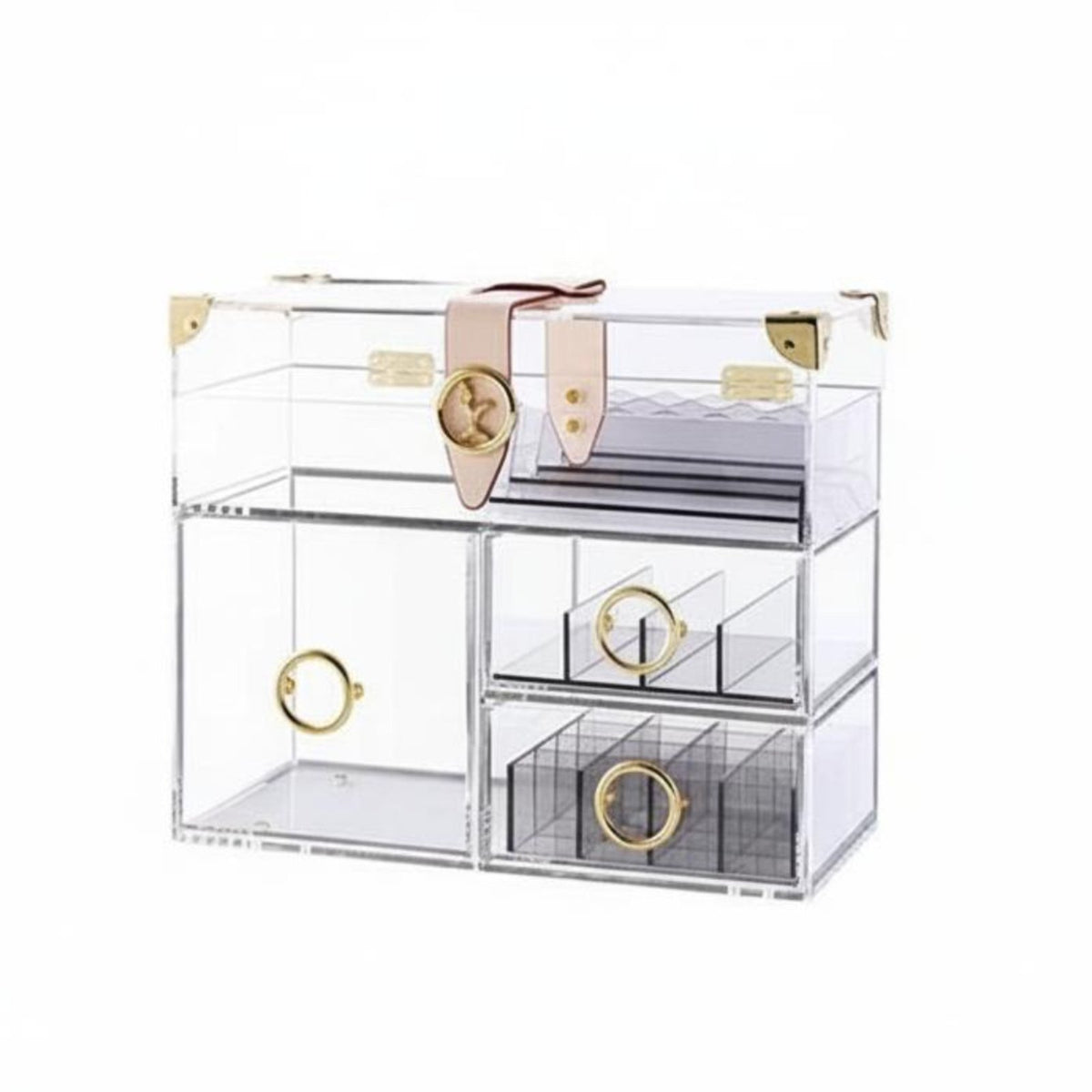 Transparent Multi-Drawer Makeup Case Dust-Proof for Bedroom, Bathroom, Students