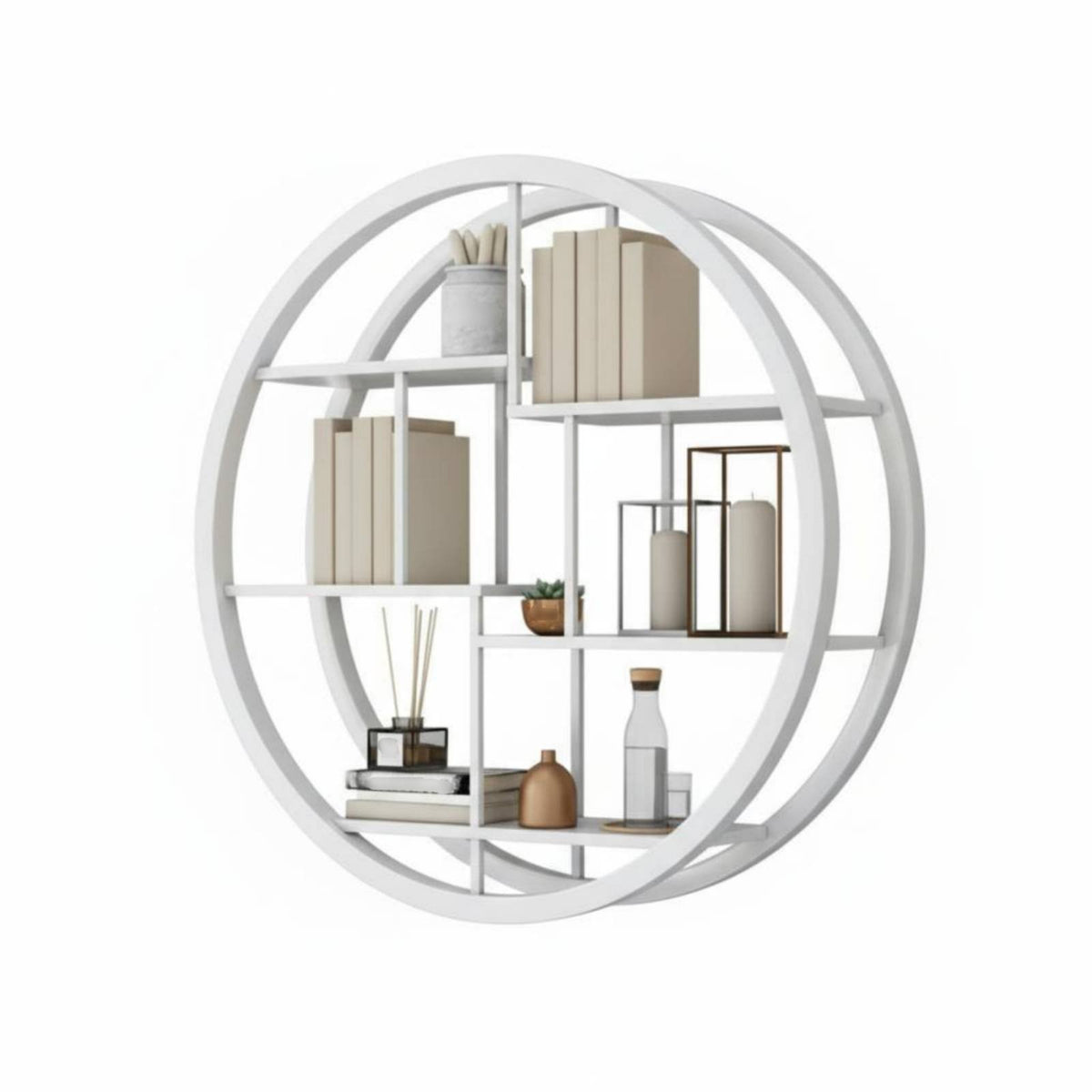 Wall-Mounted Display Shelf Nordic Design Wire Frame Floating Shelf Multi-Functional Minimalist Design for Renters, Study