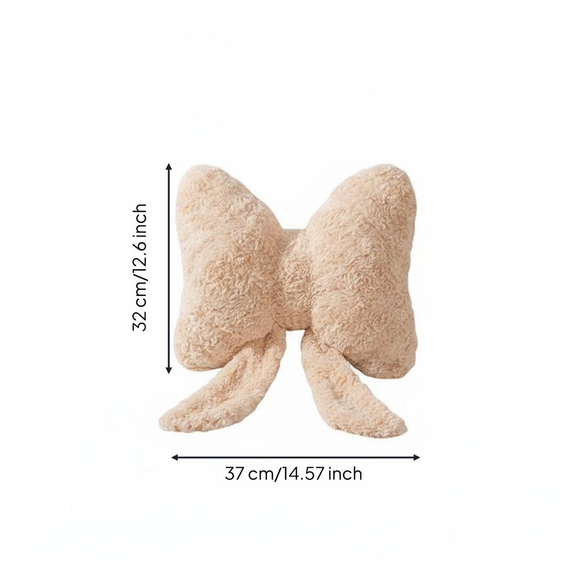Long Bow Pillow Soft Shaggy Fluffy Pillow Decorative for Sofa, Bedroom