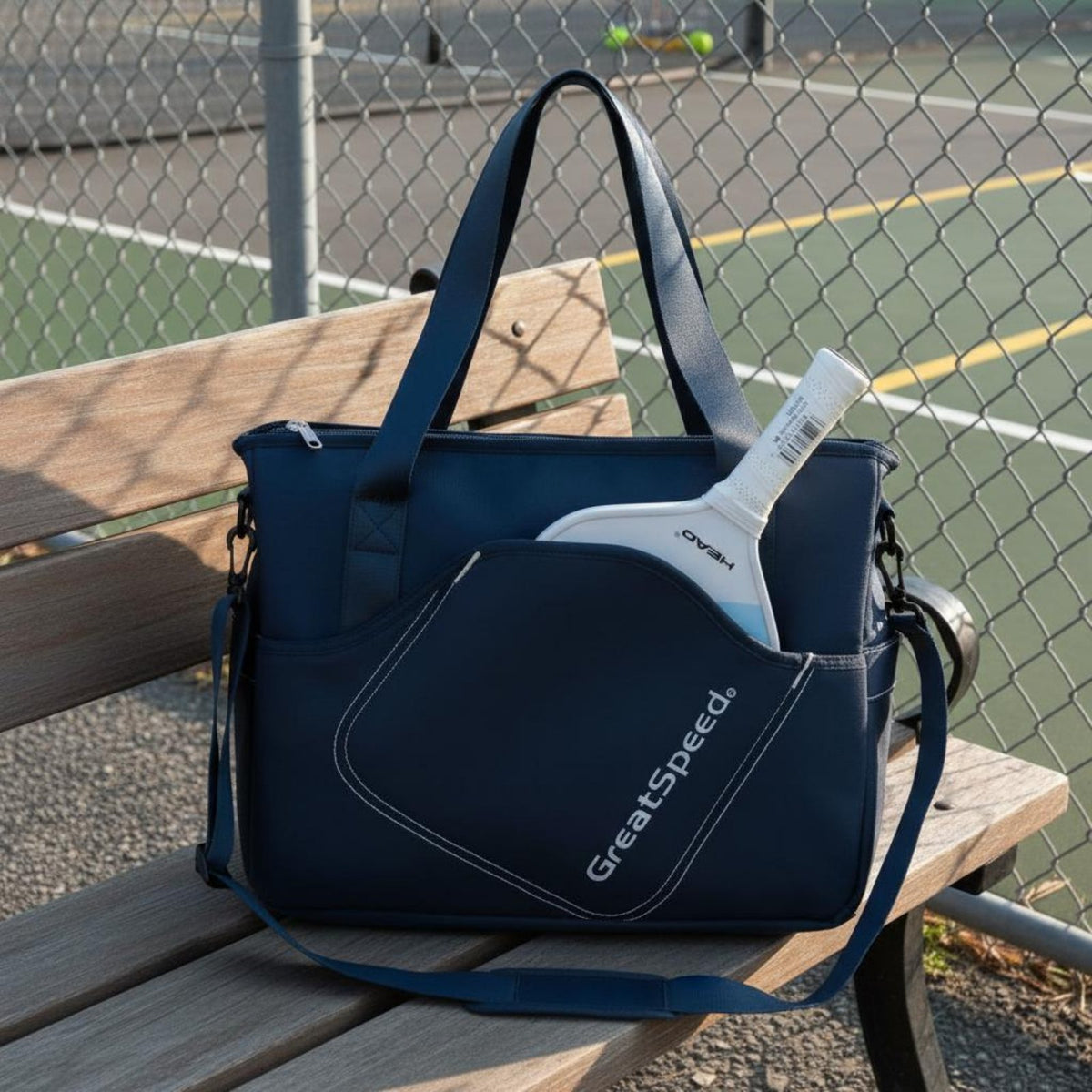 Pickleball Paddle Bag Holds 2 Paddles Pickleball Shoulder Bag Racket Sport Carrier Double Carry Straps Large Storage Capacity