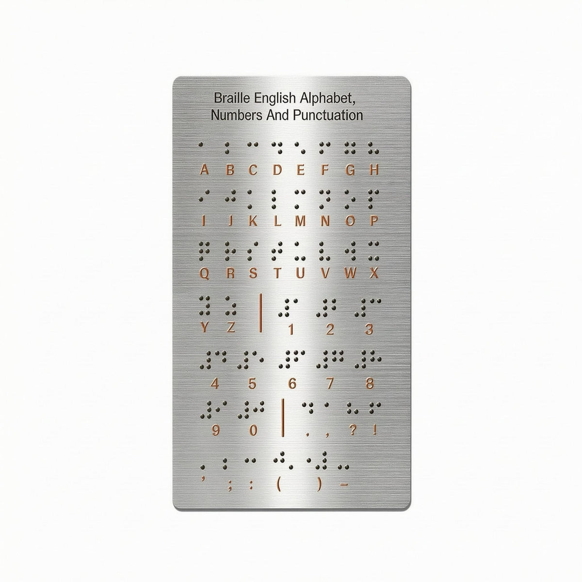 Braille Learning Board Rounded Corners Braille Practice Board Educational Tool Silver Beginner-Friendly
