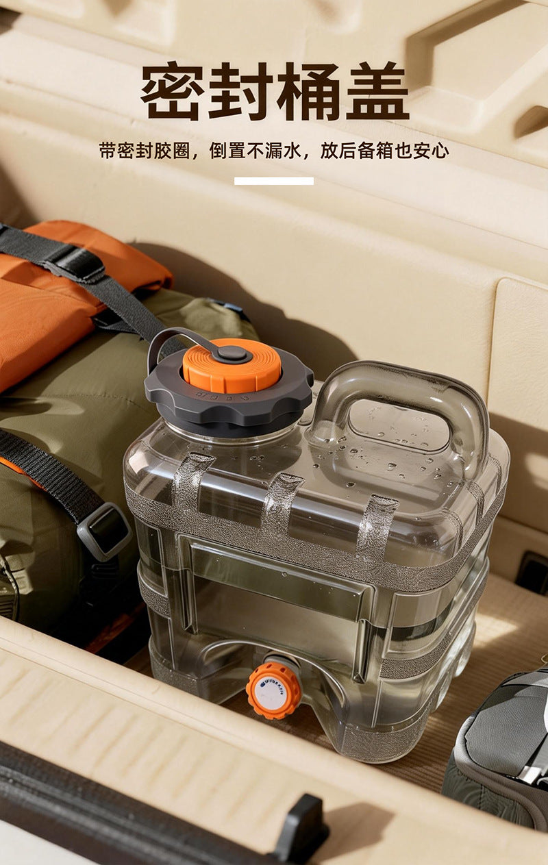 New Household Pure Water Bucket with Faucet, Portable for Camping