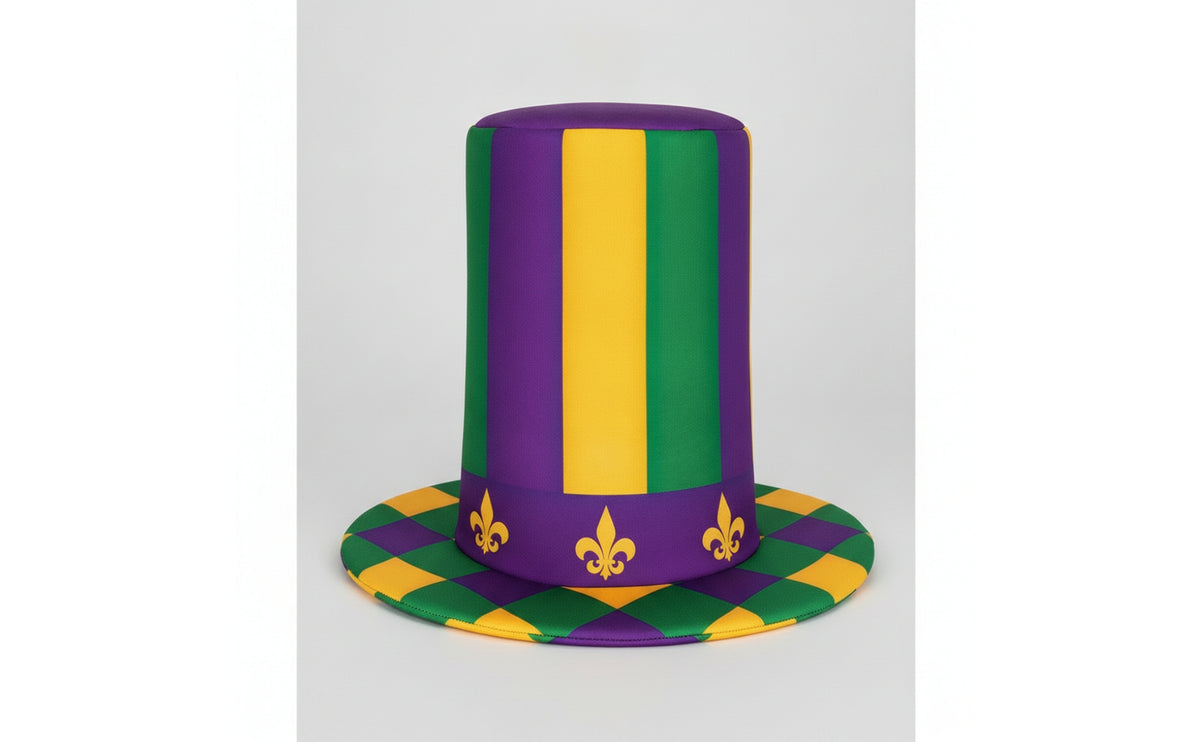 Mardi Carnival Headwear Hat Printed Carnival Top Hat Decorative for Photo Shoots
