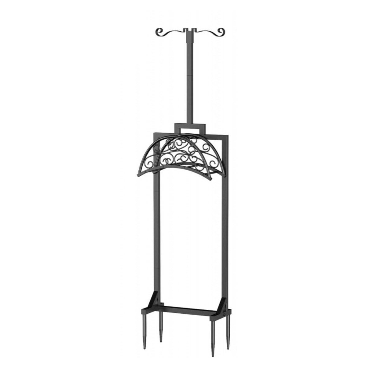 Tall Frame Yard Organizer Pointed Stakes Garden Hose Holder with Spikes for Farm