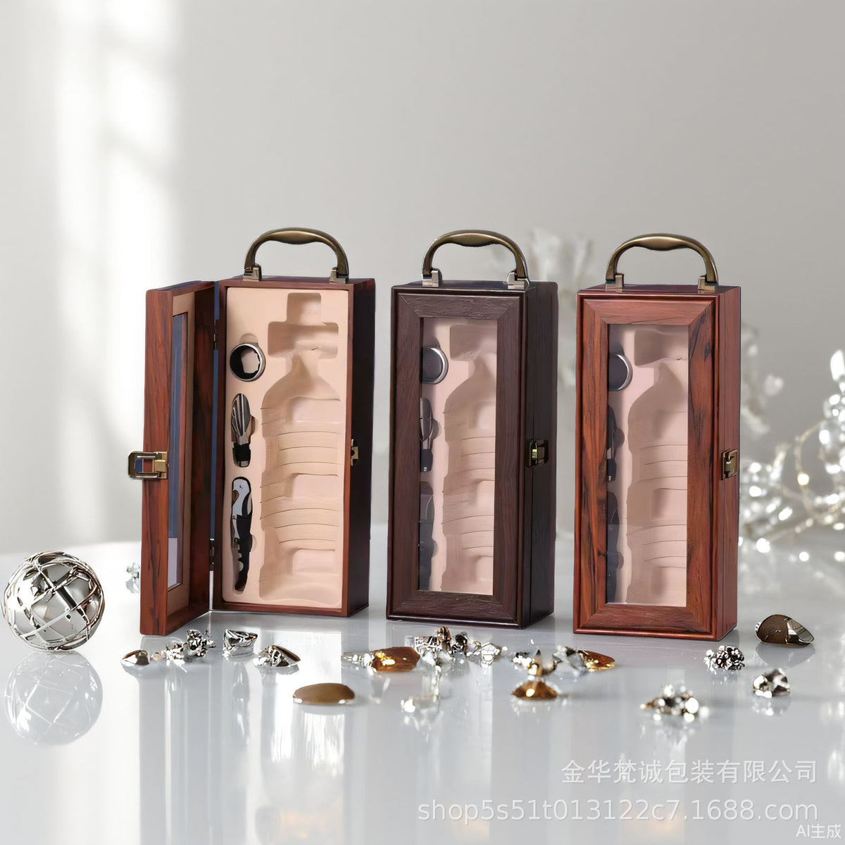 Single Bottle Red Wine Gift Box Wooden Piano Lacquer High-End Packaging Box