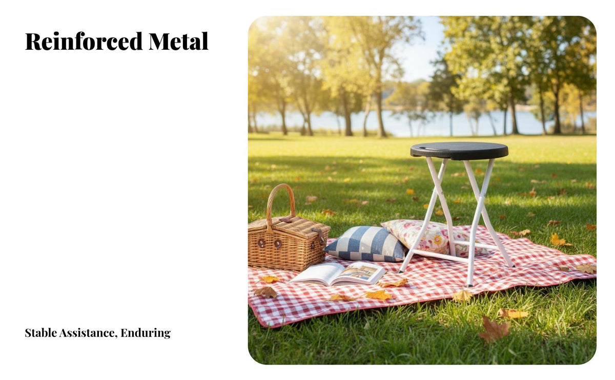 Telescopic Round Stool Retractable Design Portable Seating Lightweight Folding Seat for Campers, excursionsers, Outdoor, Outdoors, Camping