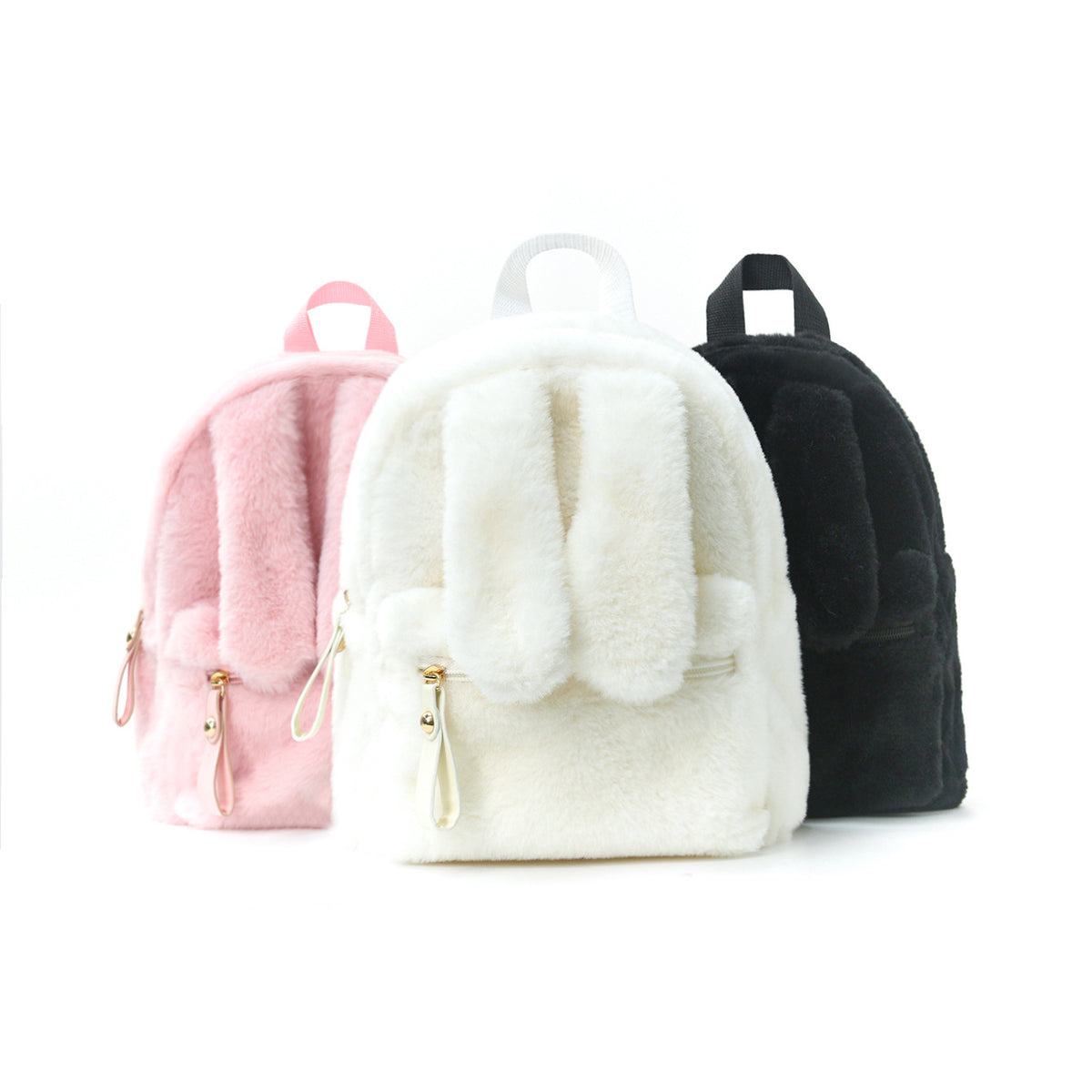 Rabbit Ear Backpack for Kids, Plush, Solid Color