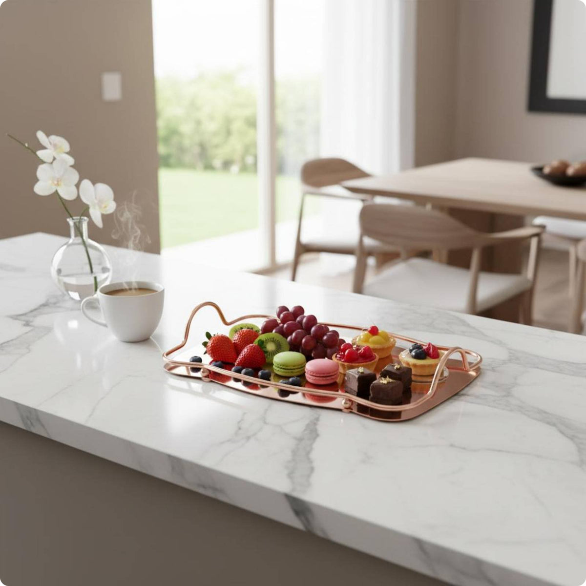 Atmosphere Shape Tray Food Grade Mirror Tray Easy to Clean Accessory for Table Display