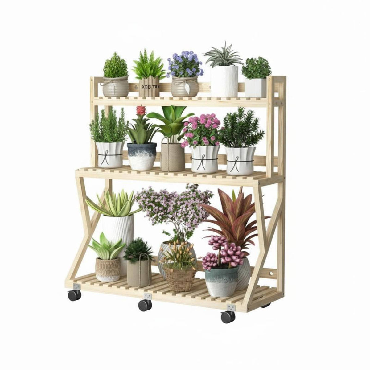 Multi-Tier bloom Pot Holder Floor-Standing Display Shelf Stable framework