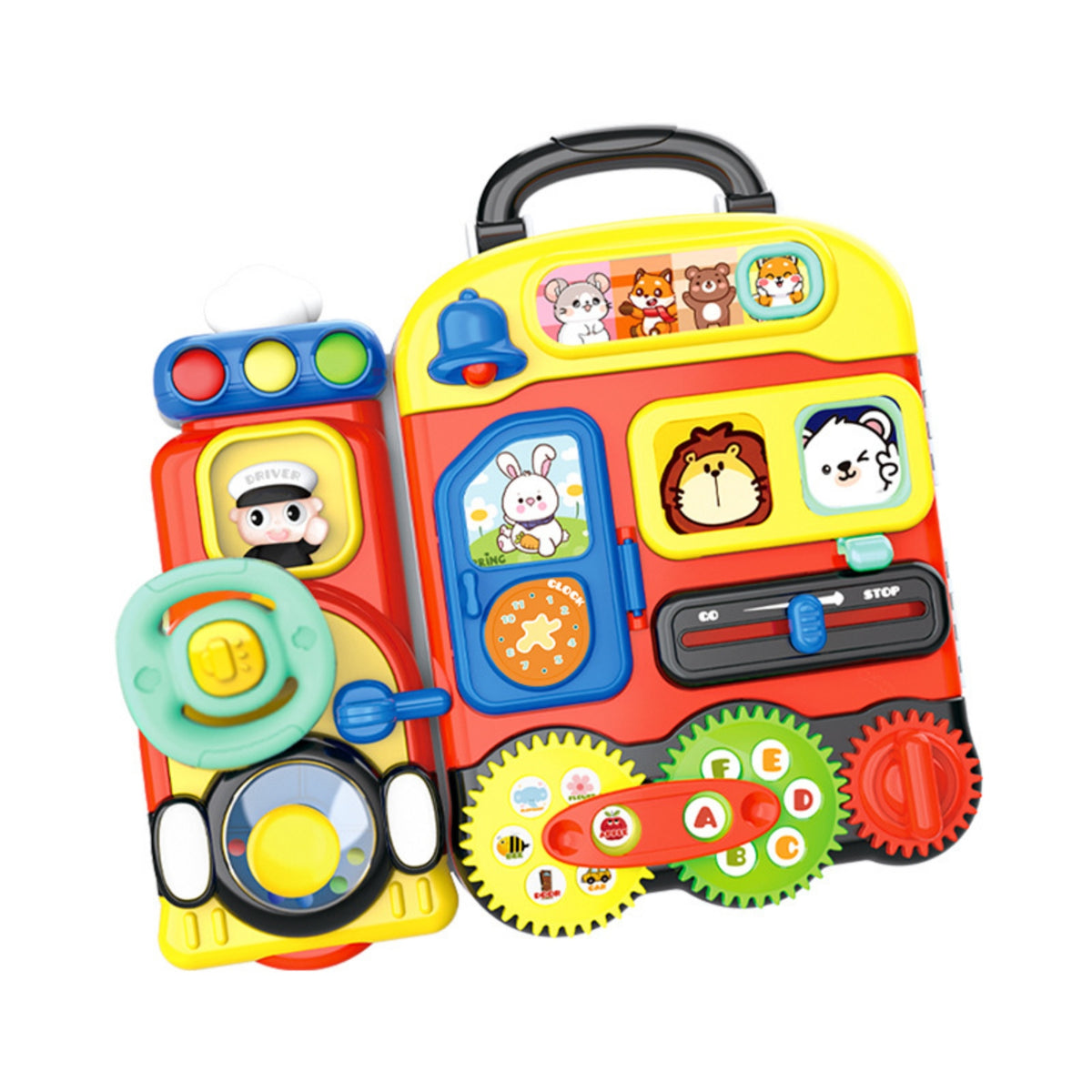 Travel Busy Board with Handle Portable Child-Centered Busy Board Interactive Sensory Toy Fine Motor Skills for Playroom