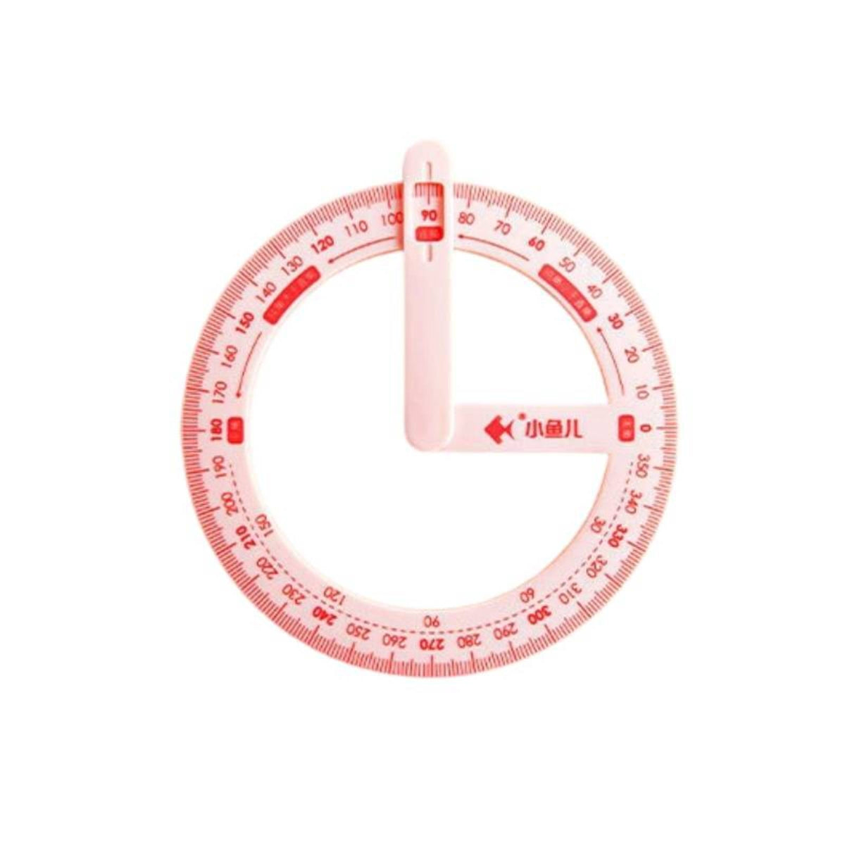 Learning Aid Rotating Arm Protractor Clear Scale Measuring Tool Safe Round Edges School Supply for Students, Teachers, Homework